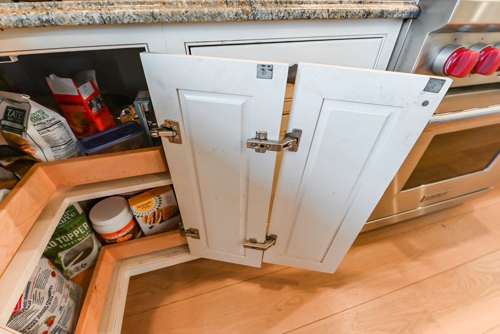 Omega Traditional Light Cream Kitchen with Island, Desk Area and Sub-Zero & Wolf Range