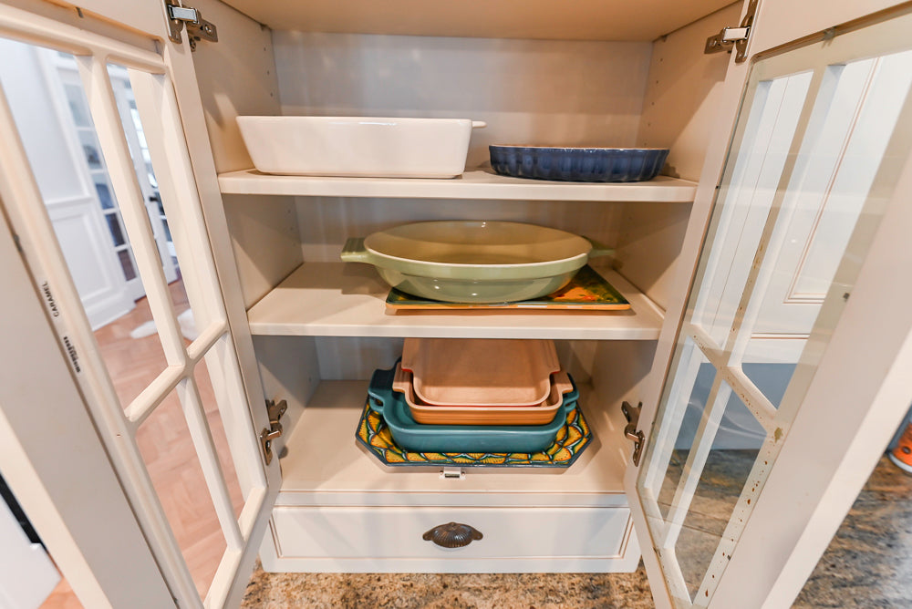 Omega Traditional Light Cream Kitchen with Island, Desk Area and Sub-Zero & Wolf Range