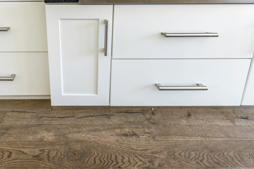 Transitional White Kitchen with Marble Waterfall Island and Thermador Appliances