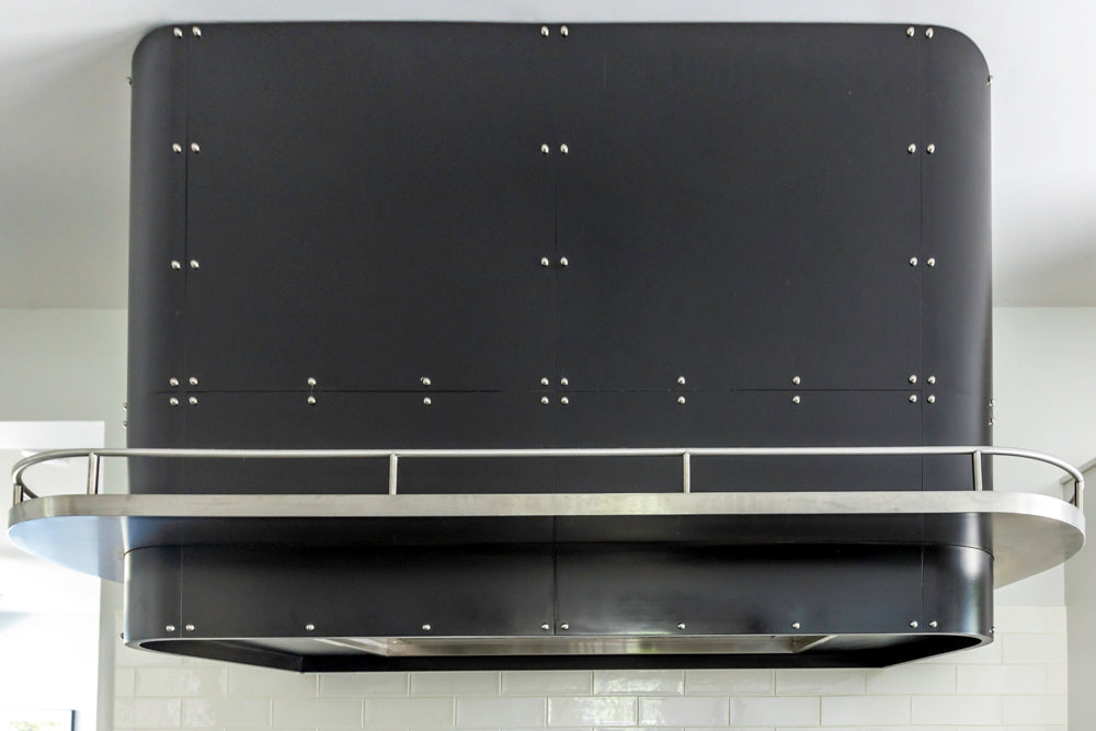 Transitional White Kitchen with Marble Waterfall Island and Thermador Appliances