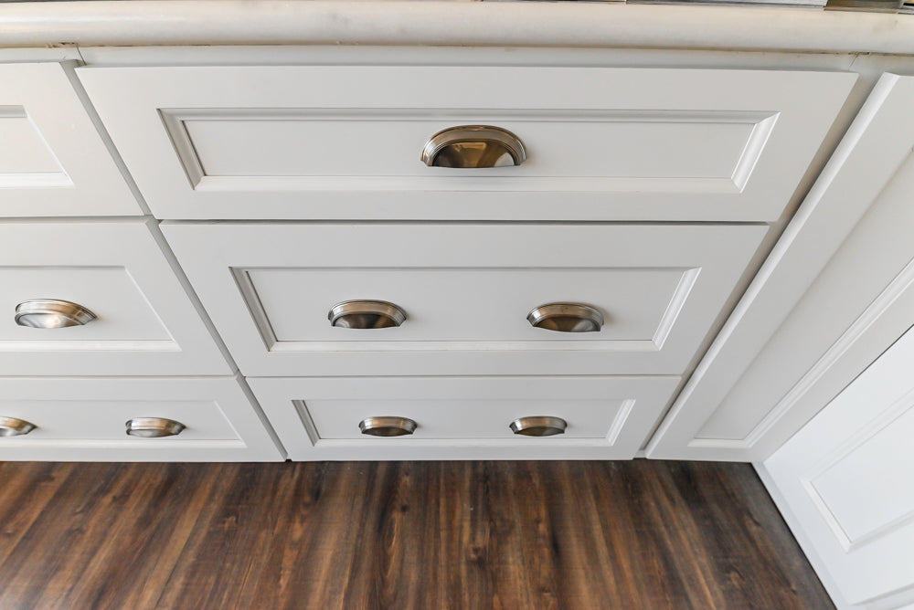 Forevermark Traditional White Kitchen Corner with White Marble