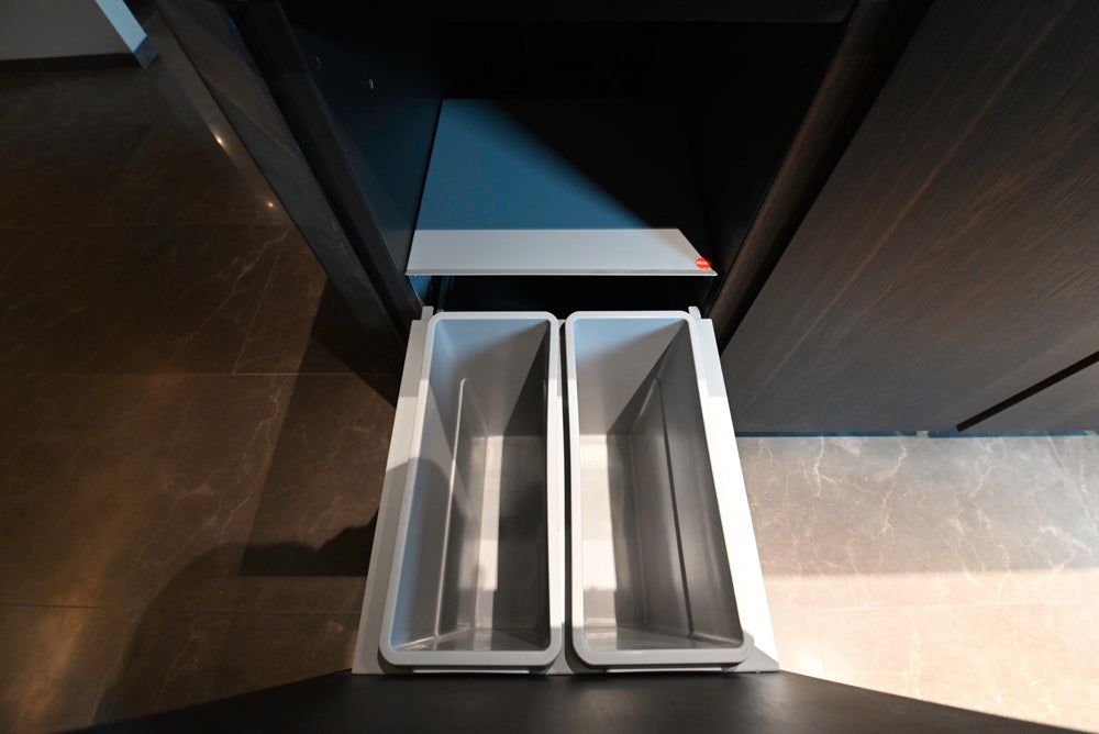 minotticucine Modern Classic Dark Brown Kitchen with Stone Countertops and Gaggenau Refrigerators