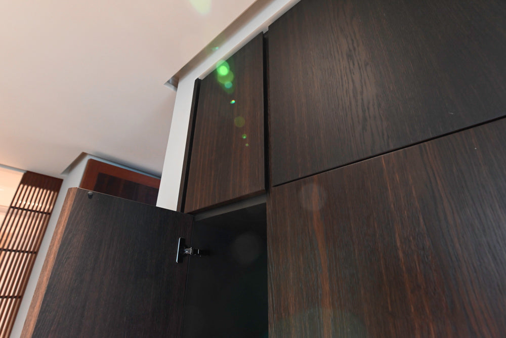 minotticucine Modern Classic Dark Brown Kitchen with Stone Countertops and Gaggenau Refrigerators