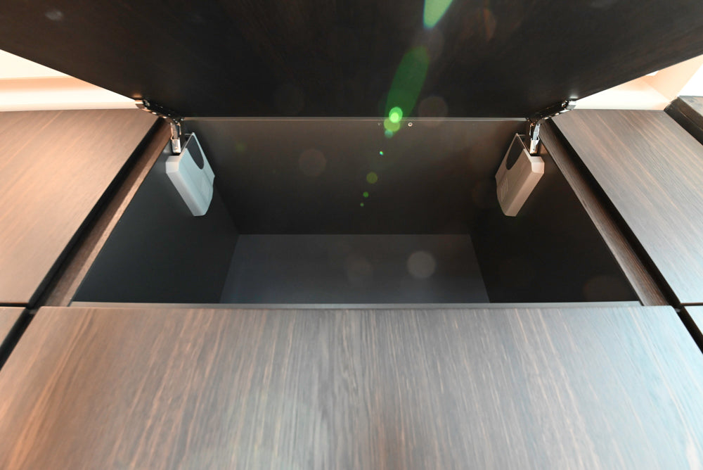 minotticucine Modern Classic Dark Brown Kitchen with Stone Countertops and Gaggenau Refrigerators