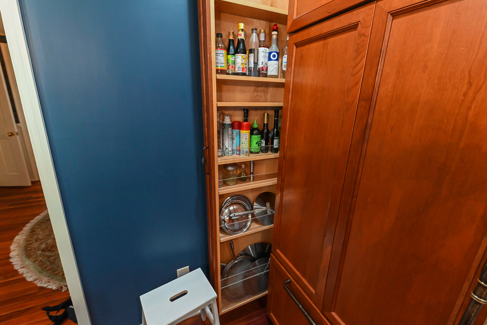 Plain & Fancy Traditional Wooden Kitchen with Island, Quartz Countertops & Appliances