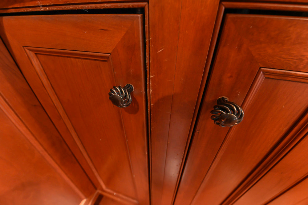 Plain & Fancy Traditional Wooden Kitchen with Island, Quartz Countertops & Appliances