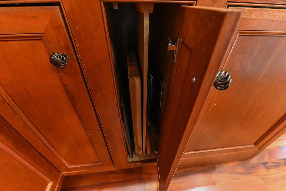 Plain & Fancy Traditional Wooden Kitchen with Island, Quartz Countertops & Appliances