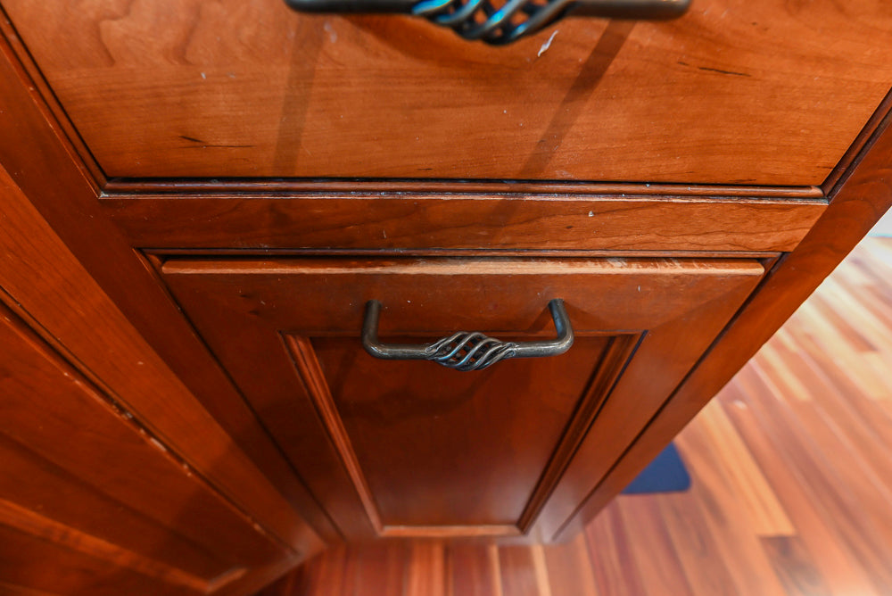 Plain & Fancy Traditional Wooden Kitchen with Island, Quartz Countertops & Appliances