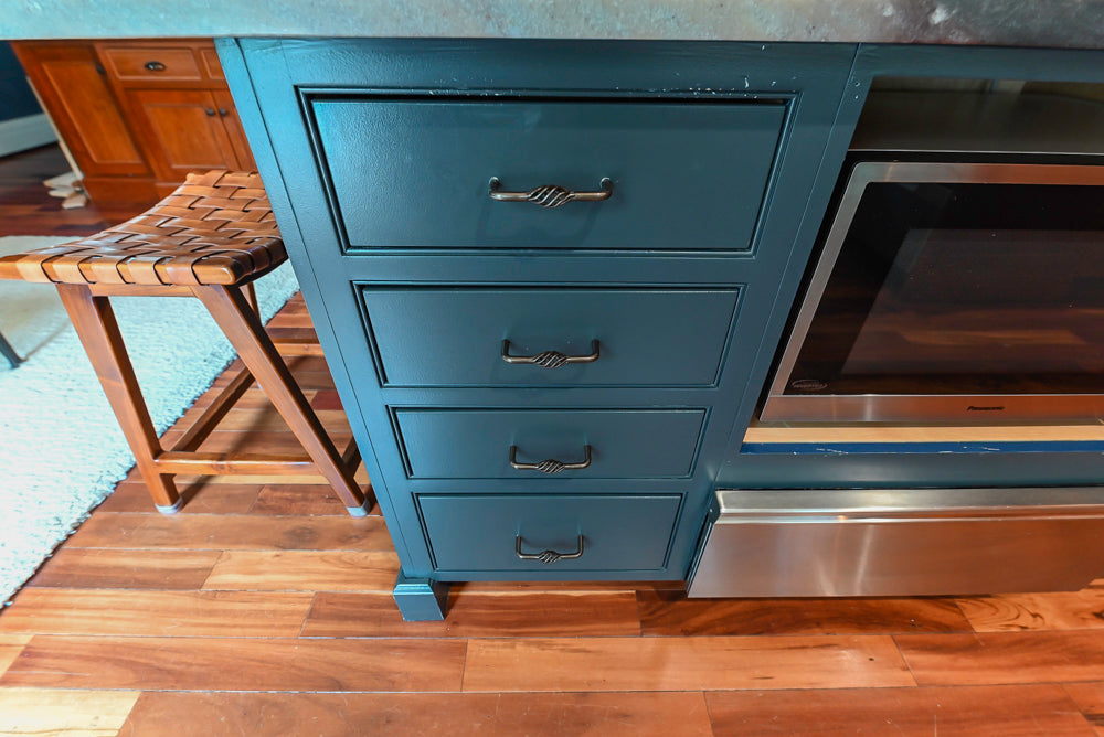 Plain & Fancy Traditional Wooden Kitchen with Island, Quartz Countertops & Appliances