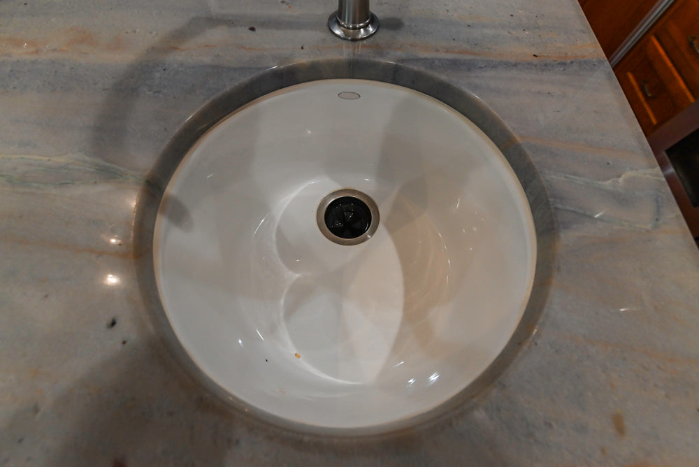 Plain & Fancy Traditional Wooden Kitchen with Island, Quartz Countertops & Appliances