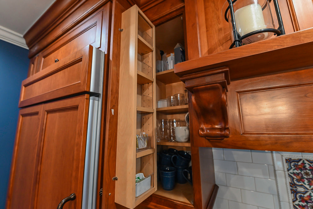 Plain & Fancy Traditional Wooden Kitchen with Island, Quartz Countertops & Appliances