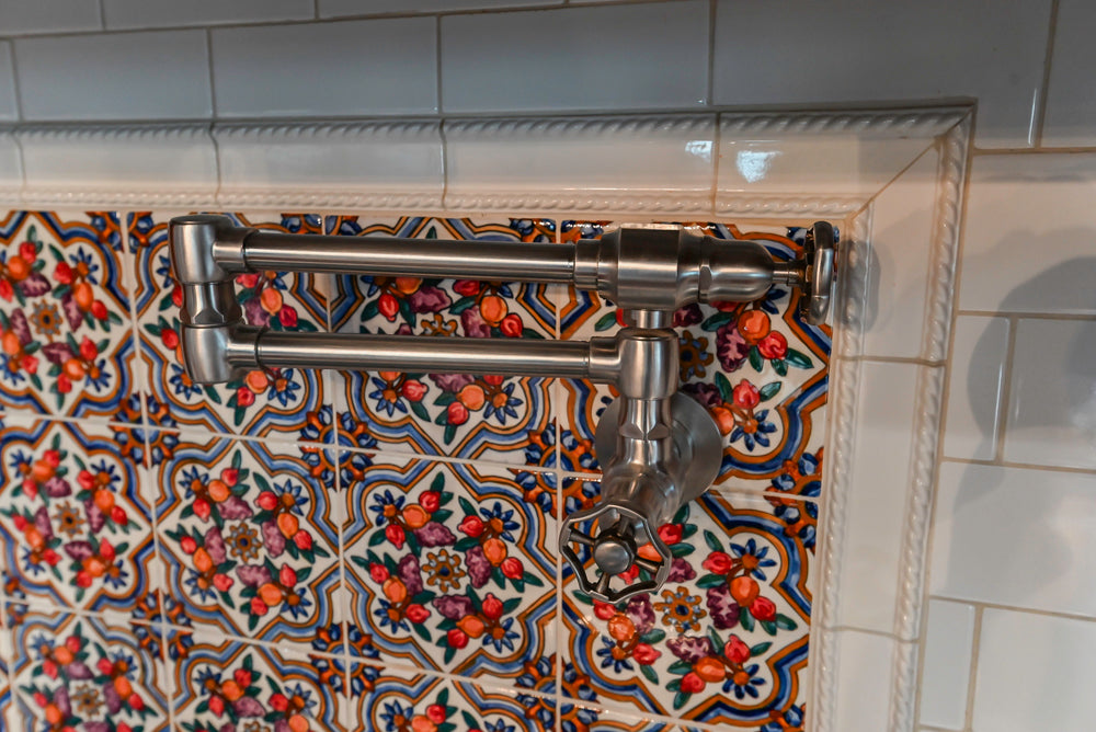 Plain & Fancy Traditional Wooden Kitchen with Island, Quartz Countertops & Appliances