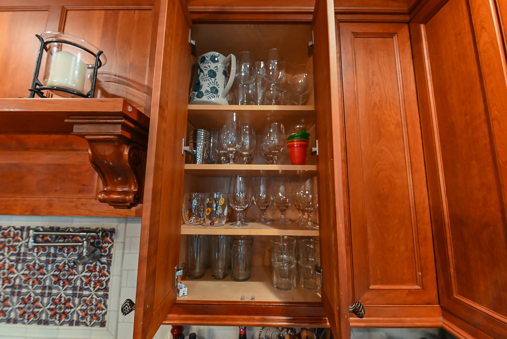 Plain & Fancy Traditional Wooden Kitchen with Island, Quartz Countertops & Appliances
