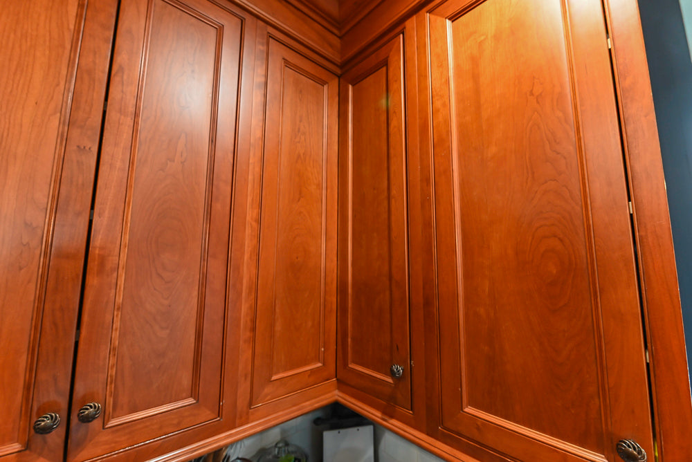 Plain & Fancy Traditional Wooden Kitchen with Island, Quartz Countertops & Appliances