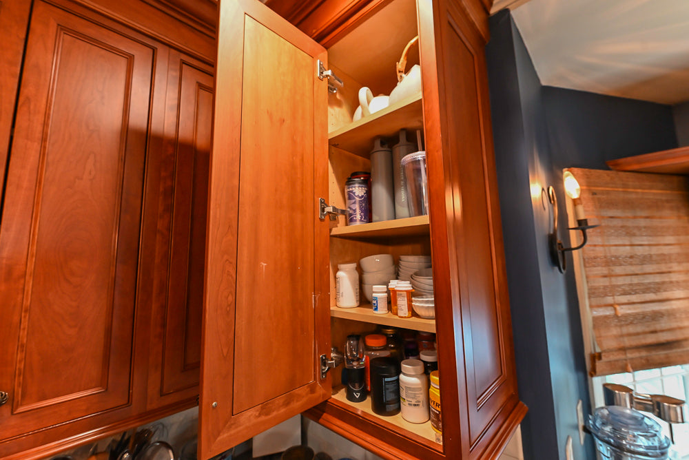Plain & Fancy Traditional Wooden Kitchen with Island, Quartz Countertops & Appliances