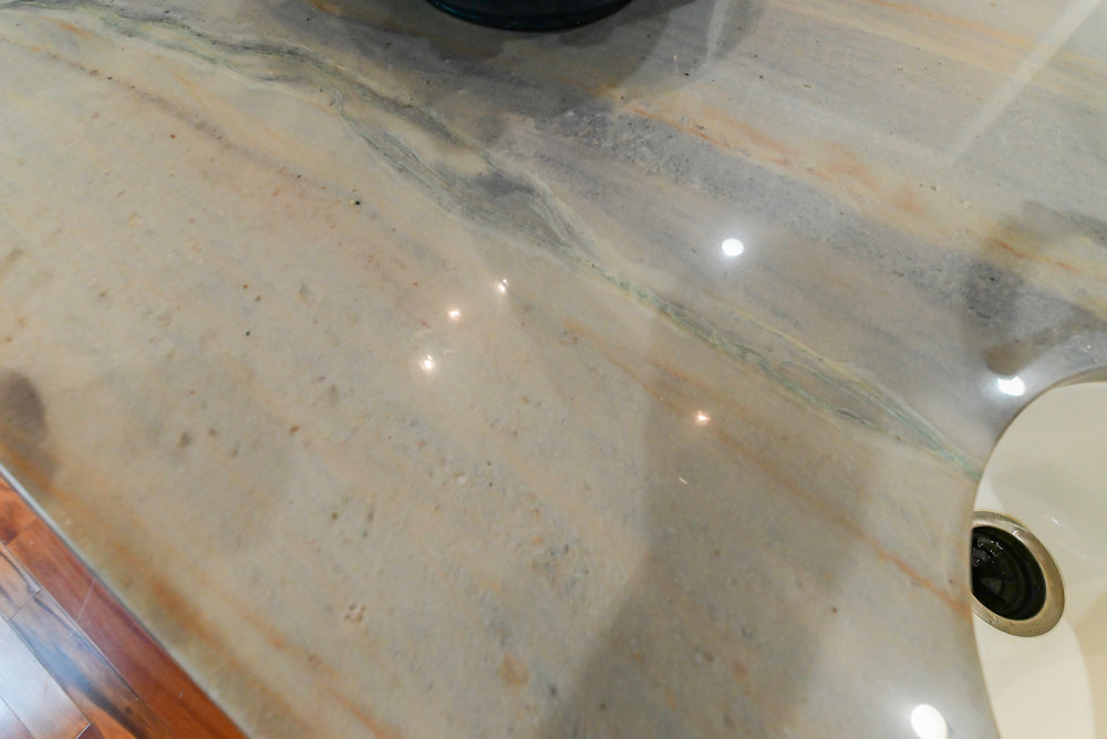 Plain & Fancy Traditional Wooden Kitchen with Island, Quartz Countertops & Appliances