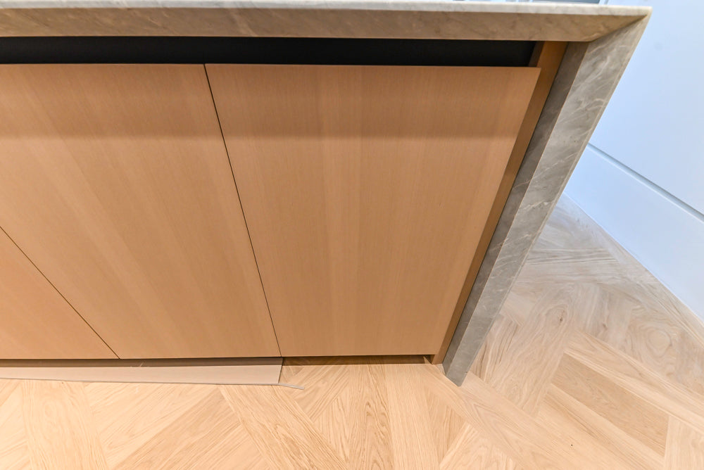 Molteni & C Dada Modern White Oak Kitchen with Marble Countertops & Gaggenau Appliances