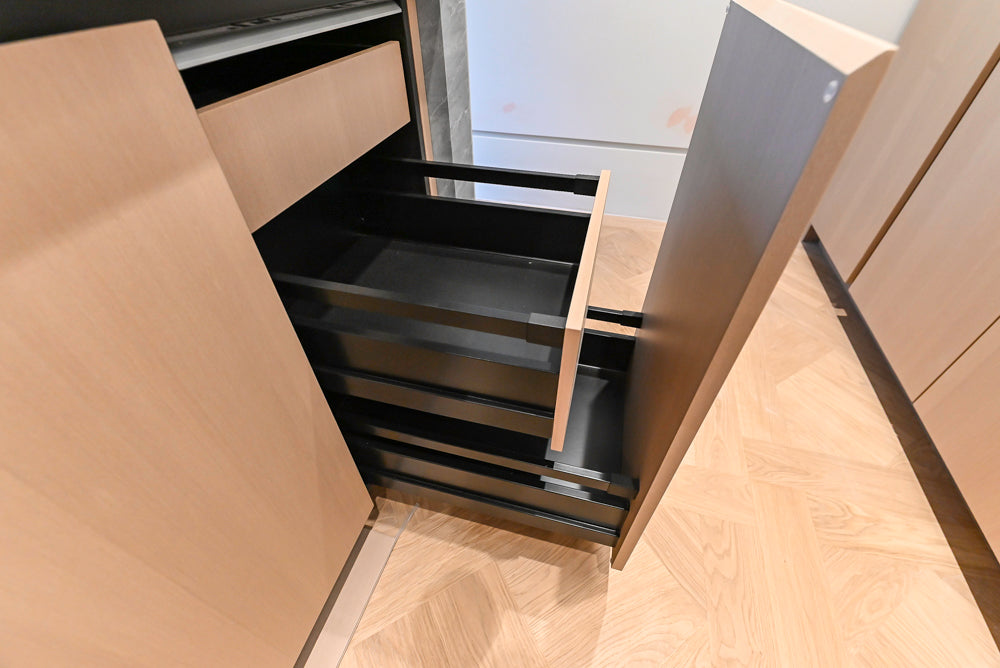 Molteni & C Dada Modern White Oak Kitchen with Marble Countertops & Gaggenau Appliances