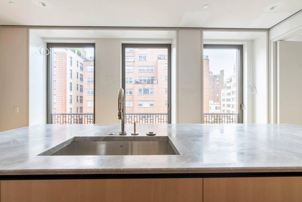 Molteni & C Dada Modern White Oak Kitchen with Marble Countertops & Gaggenau Appliances