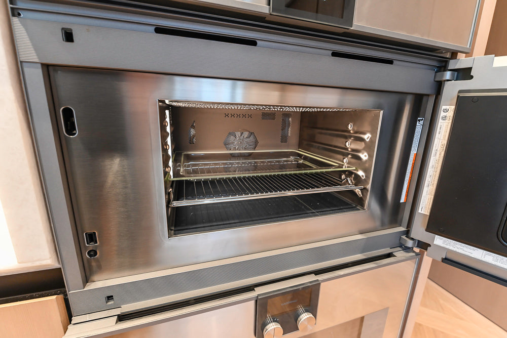 Molteni & C Dada Modern White Oak Kitchen with Marble Countertops & Gaggenau Appliances