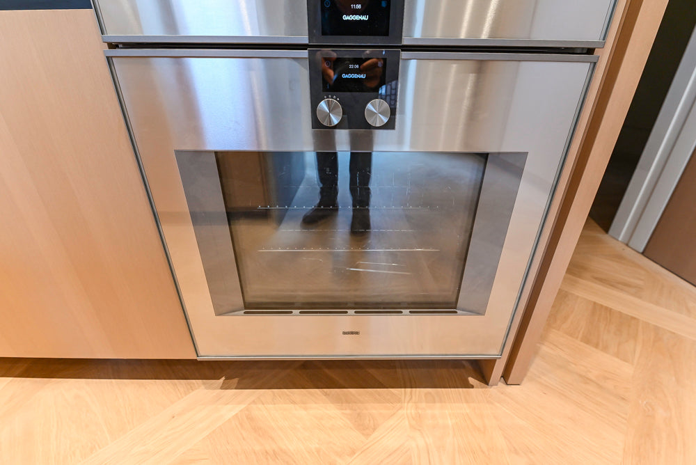 Molteni & C Dada Modern White Oak Kitchen with Marble Countertops & Gaggenau Appliances