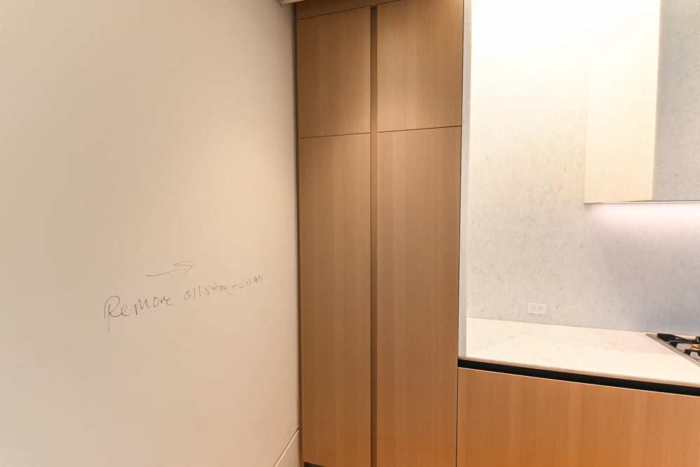 Molteni & C Dada Modern White Oak Kitchen with Marble Countertops & Gaggenau Appliances