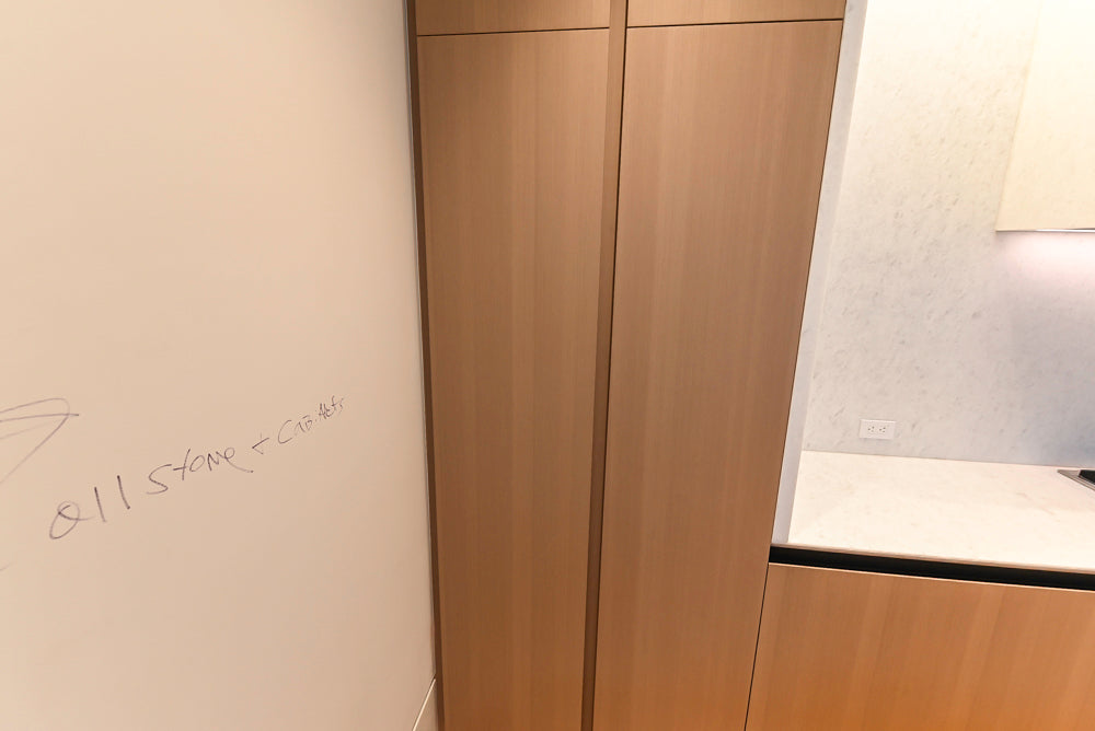 Molteni & C Dada Modern White Oak Kitchen with Marble Countertops & Gaggenau Appliances