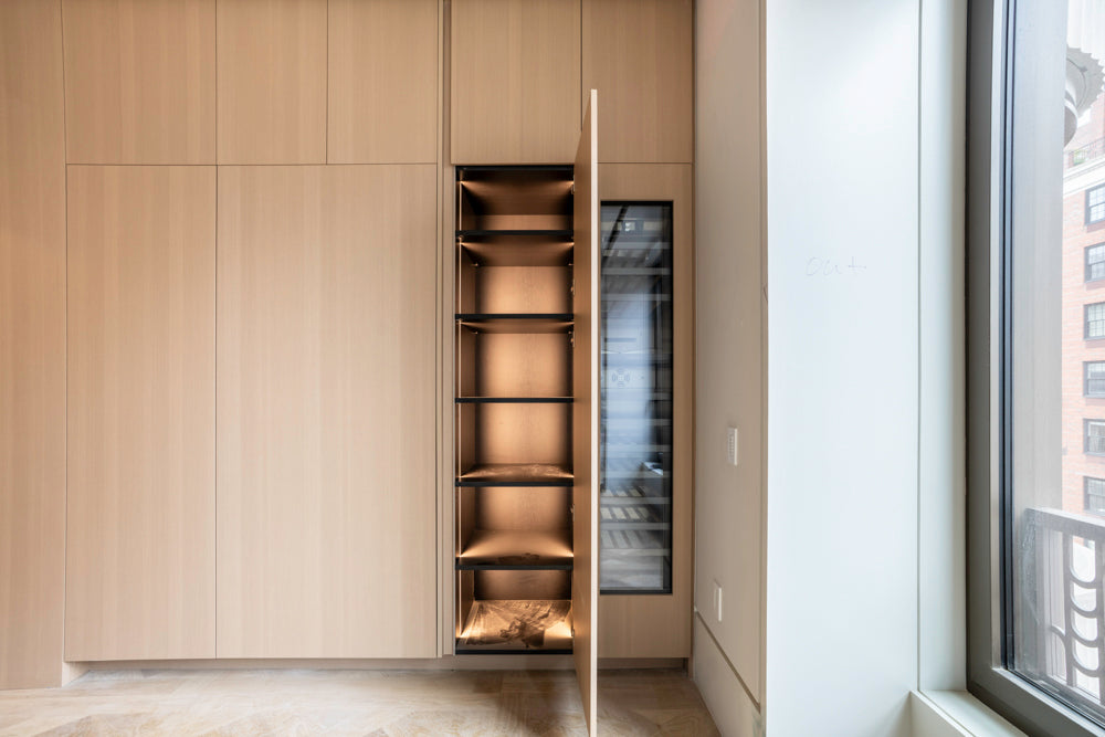 Molteni & C Dada Modern White Oak Kitchen with Marble Countertops & Gaggenau Appliances