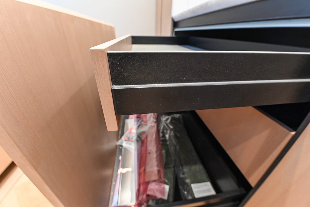 Molteni & C Dada Modern White Oak Kitchen with Marble Countertops & Gaggenau Appliances