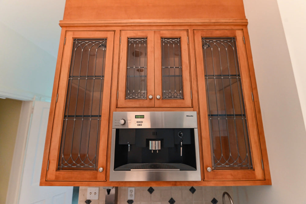 Traditional Wooden Butler's Pantry with Sub-Zero Wine Cooler & Desk Area
