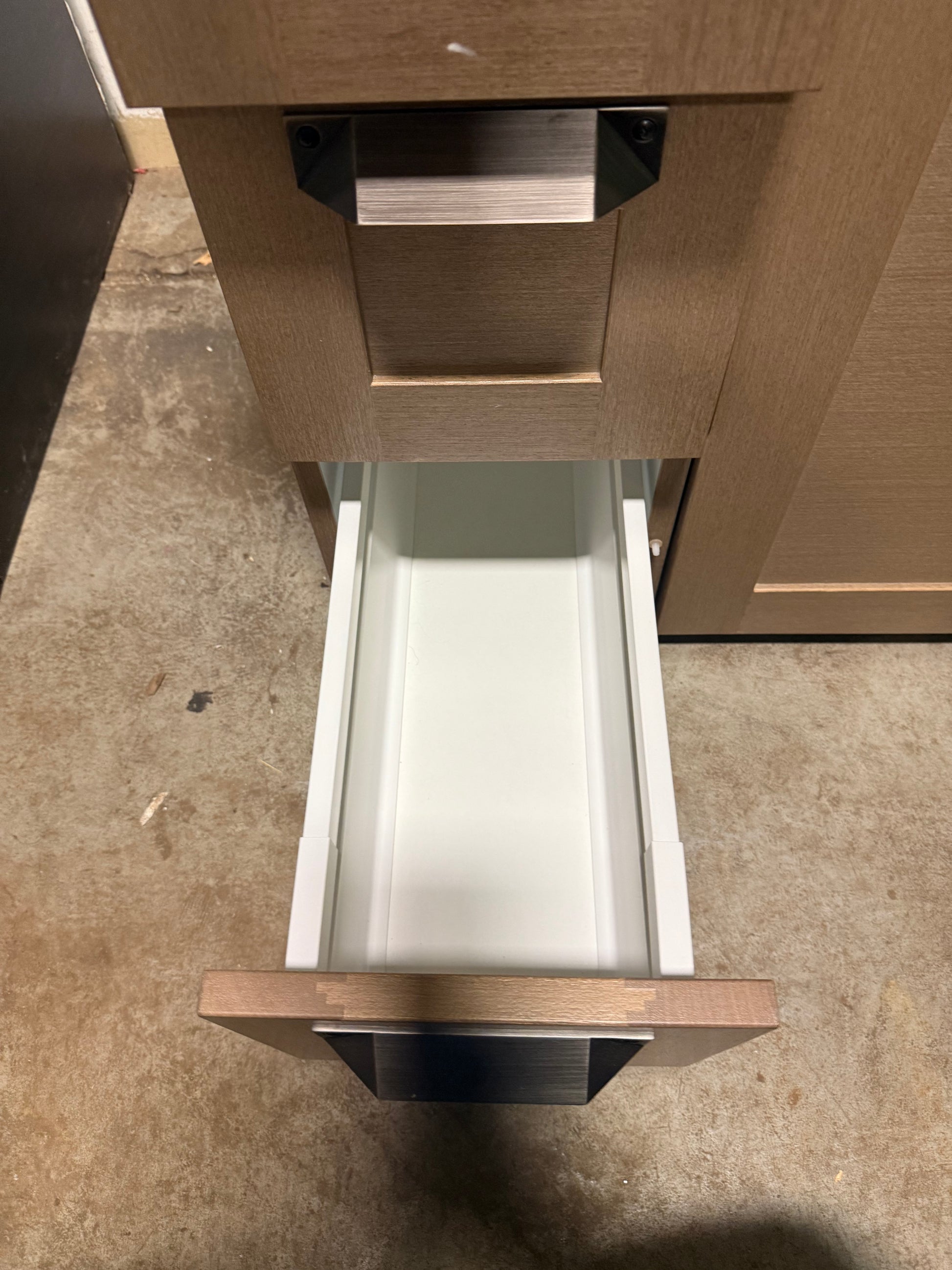 Stevali 66" Modern Natural Wood Single Vanity with White Marble Top and Sink