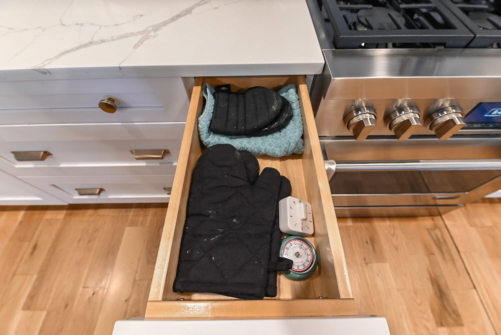 St. Martin Transitional White Kitchen with Island, White Quartz Countertops & JennAir Appliances