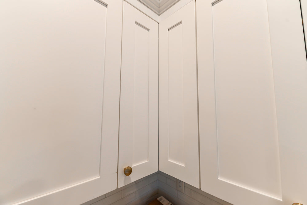 St. Martin Transitional White Kitchen with Island, White Quartz Countertops & JennAir Appliances