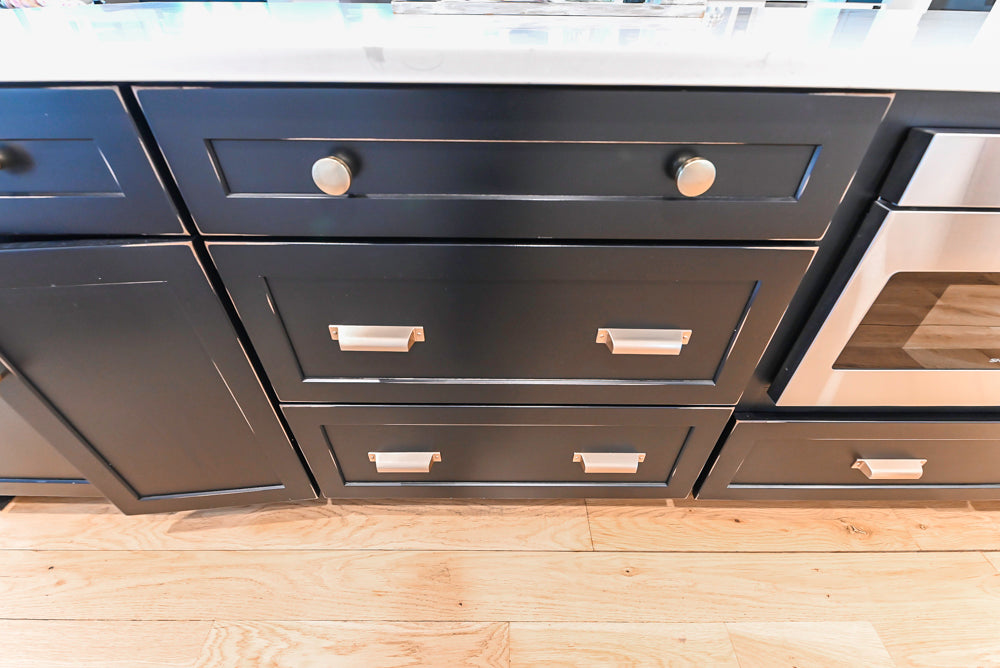 St. Martin Transitional White Kitchen with Island, White Quartz Countertops & JennAir Appliances