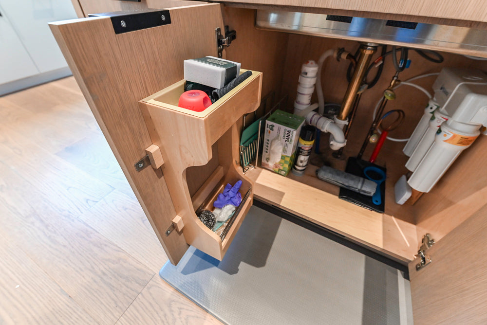 Custom Modern Two-Tone Kitchen with Marble Top Island and Sub-Zero & Wolf Appliances