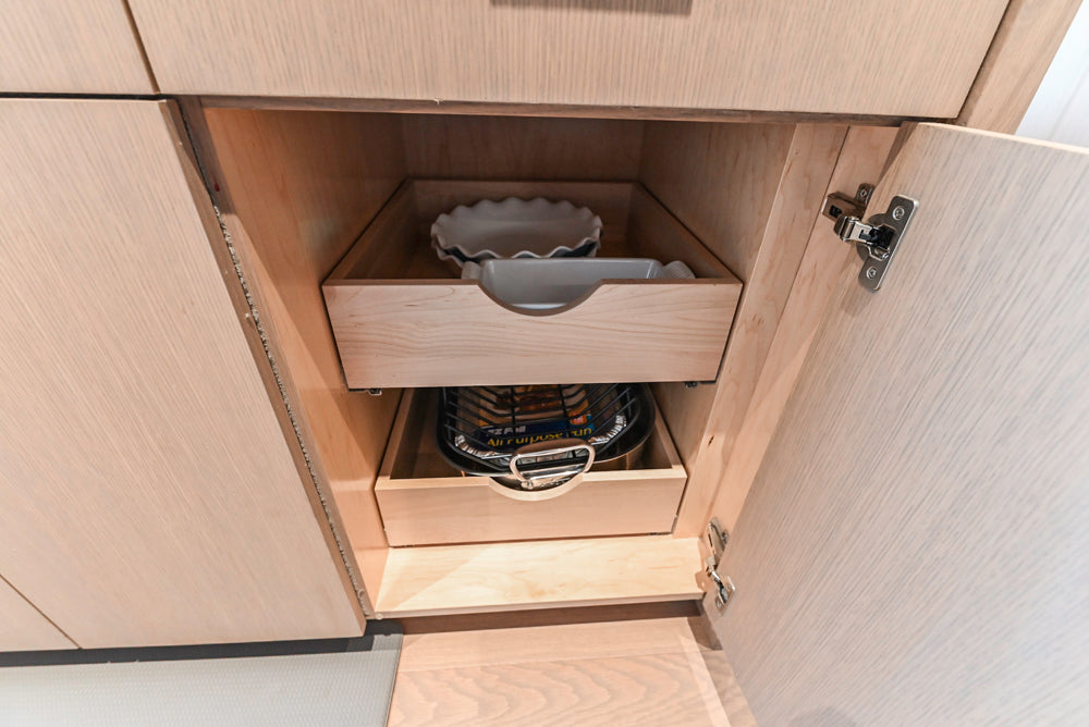 Custom Modern Two-Tone Kitchen with Marble Top Island and Sub-Zero & Wolf Appliances