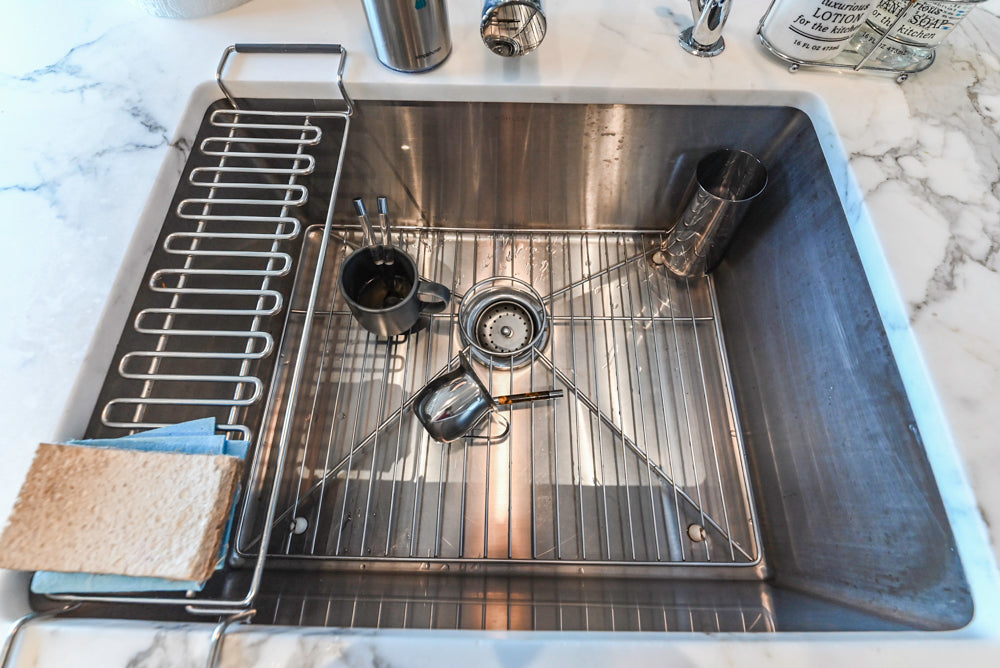 Custom Modern Two-Tone Kitchen with Marble Top Island and Sub-Zero & Wolf Appliances