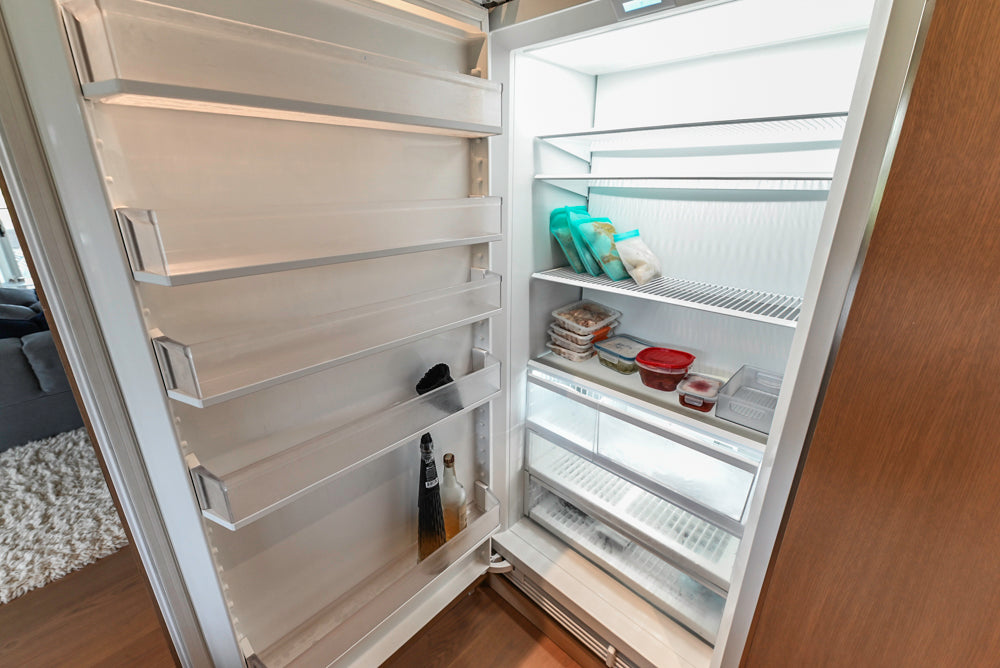 Custom Modern Two-Tone Kitchen with Marble Top Island and Sub-Zero & Wolf Appliances