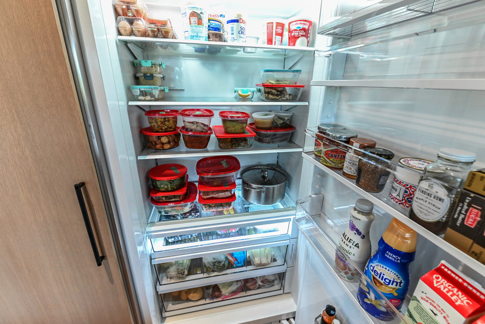 Custom Modern Two-Tone Kitchen with Marble Top Island and Sub-Zero & Wolf Appliances
