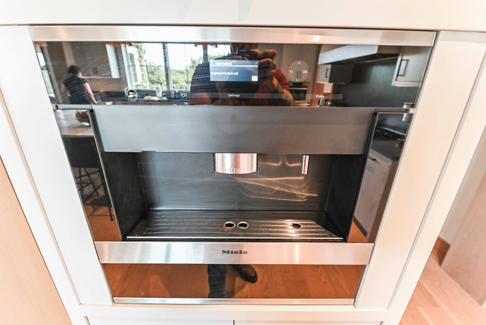 Custom Modern Two-Tone Kitchen with Marble Top Island and Sub-Zero & Wolf Appliances