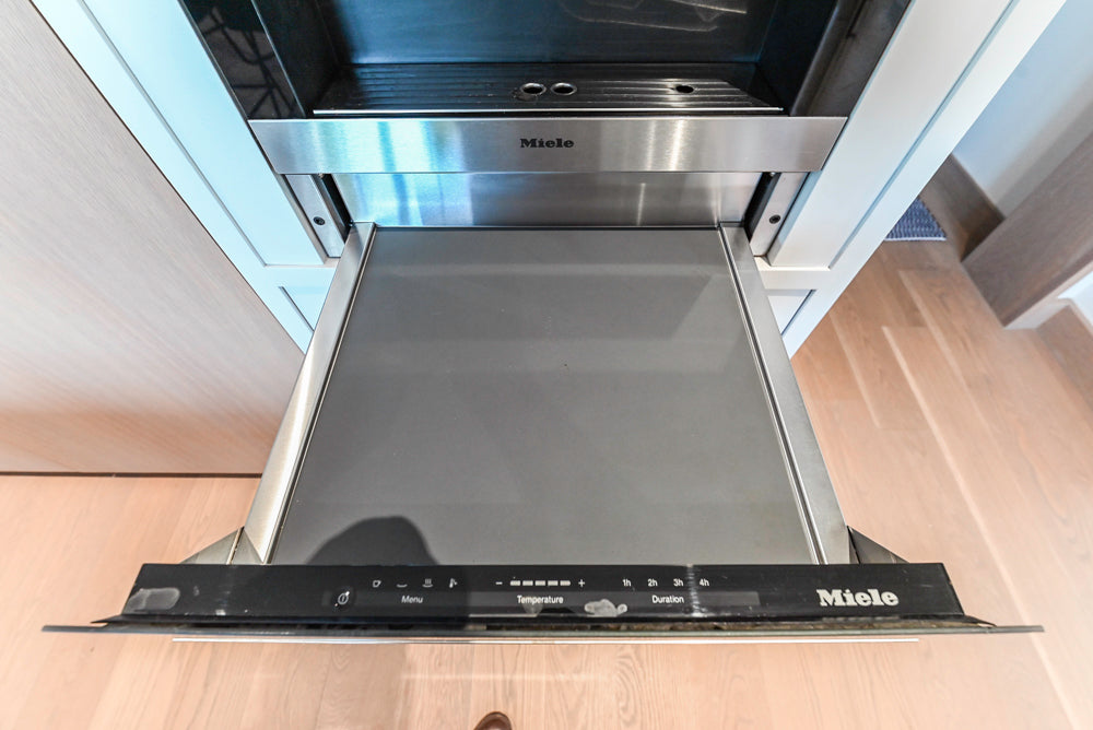 Custom Modern Two-Tone Kitchen with Marble Top Island and Sub-Zero & Wolf Appliances