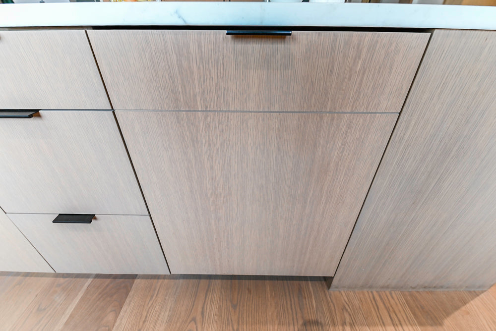 Custom Modern Two-Tone Kitchen with Marble Top Island and Sub-Zero & Wolf Appliances