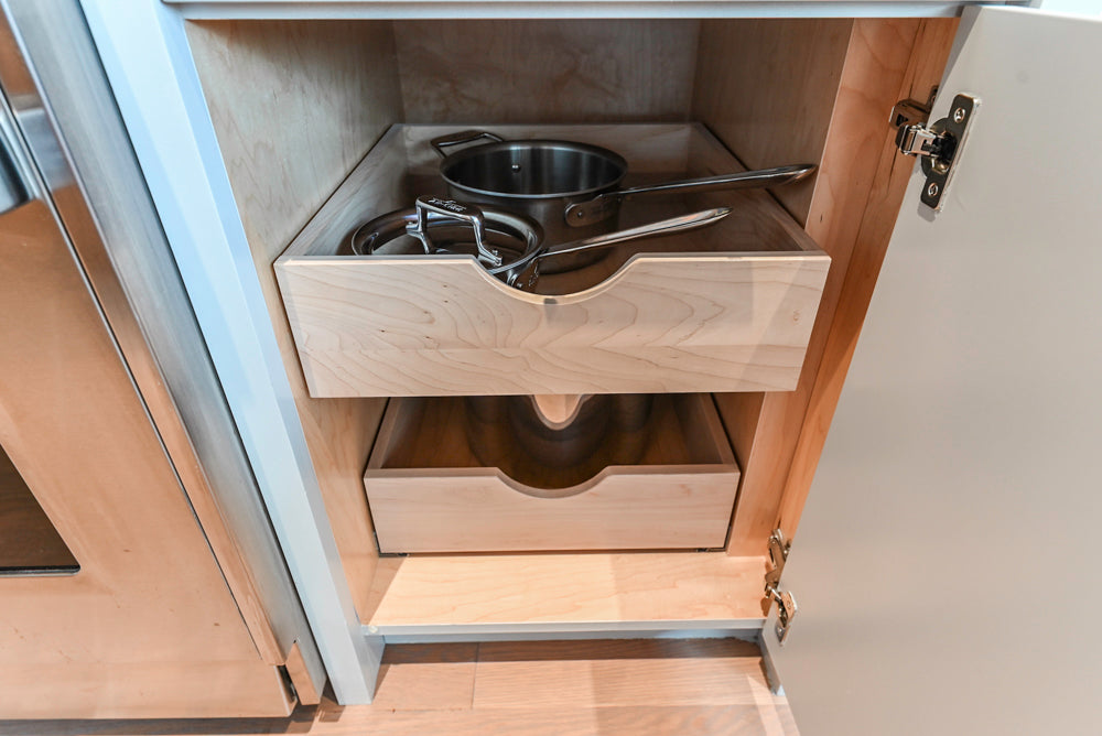 Custom Modern Two-Tone Kitchen with Marble Top Island and Sub-Zero & Wolf Appliances