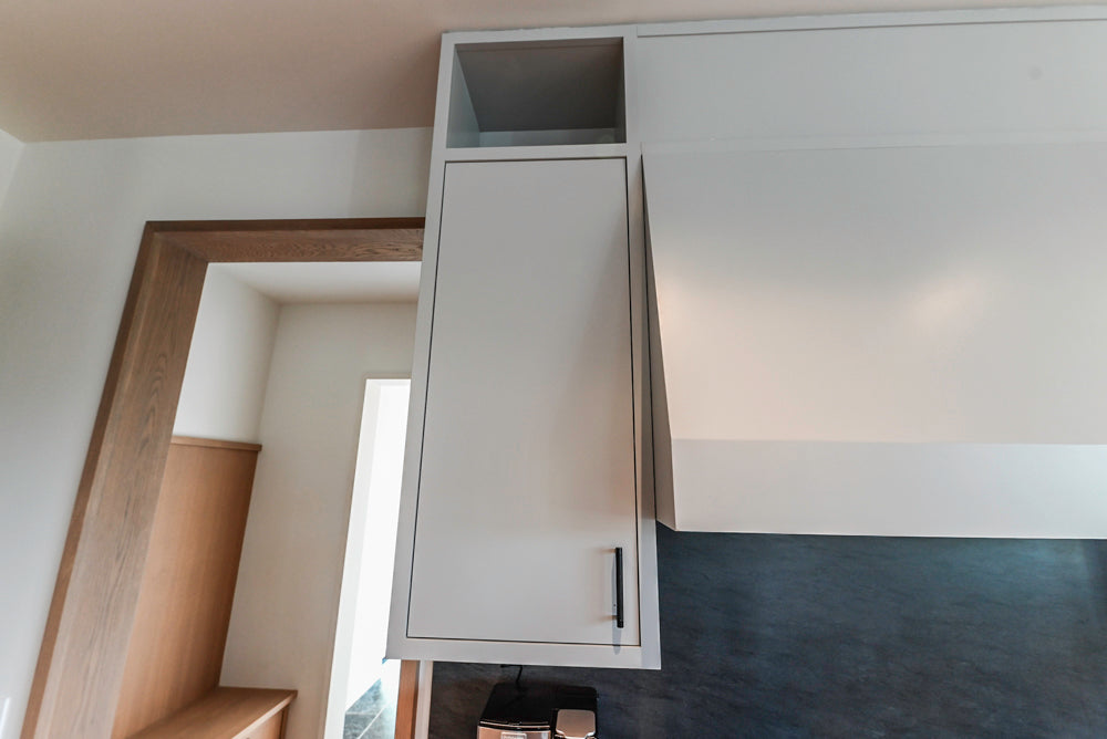 Custom Modern Two-Tone Kitchen with Marble Top Island and Sub-Zero & Wolf Appliances