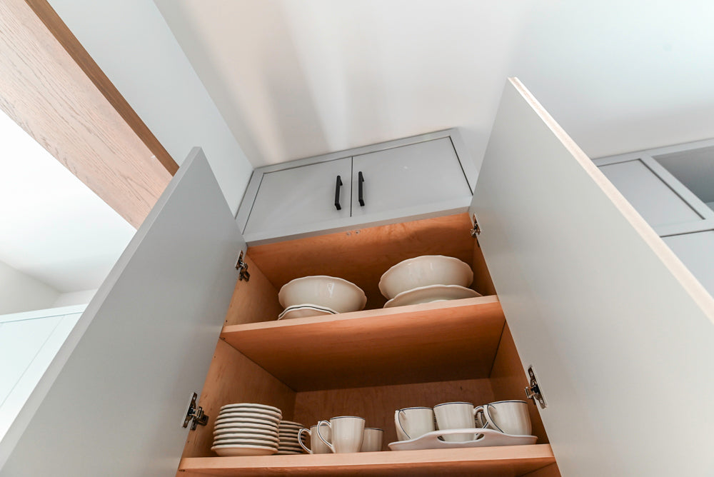 Custom Modern Two-Tone Kitchen with Marble Top Island and Sub-Zero & Wolf Appliances