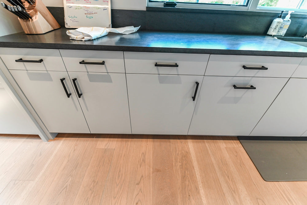 Custom Modern Two-Tone Kitchen with Marble Top Island and Sub-Zero & Wolf Appliances