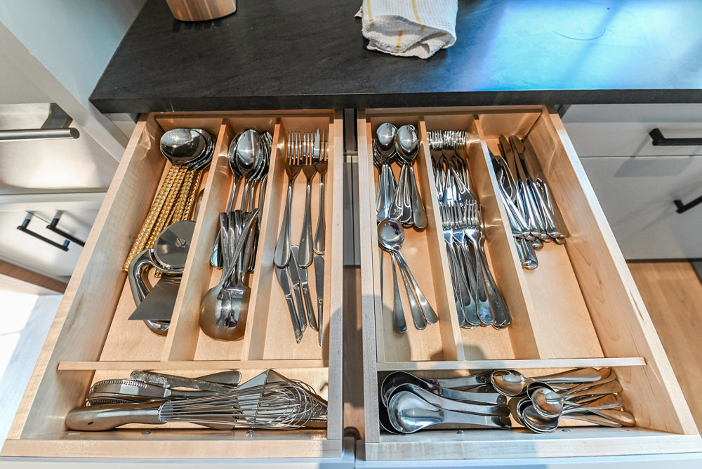 Custom Modern Two-Tone Kitchen with Marble Top Island and Sub-Zero & Wolf Appliances