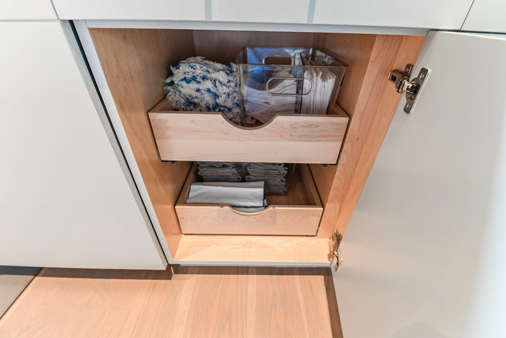 Custom Modern Two-Tone Kitchen with Marble Top Island and Sub-Zero & Wolf Appliances