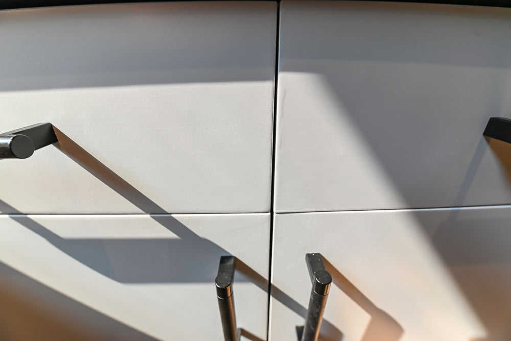 Custom Modern White Butler's Pantry with Stone Countertops & Sink