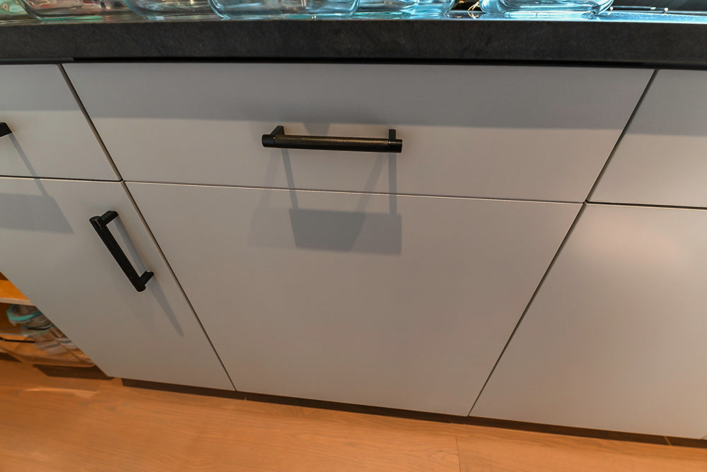 Custom Modern White Butler's Pantry with Stone Countertops & Sink